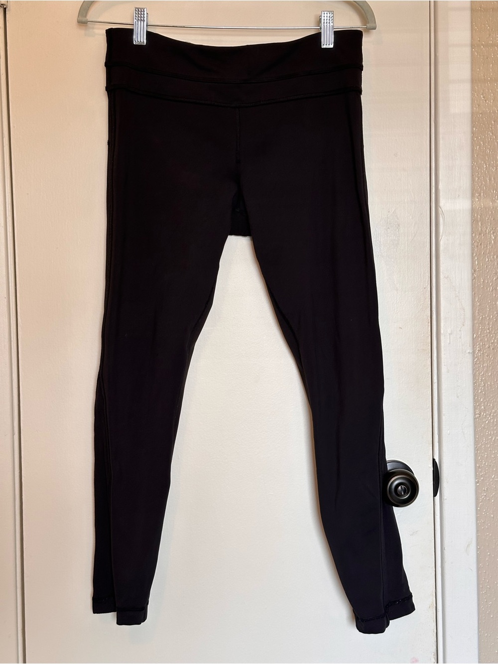 lululemon Black Pace Running Leggings Tights Zipper Pocket Size 8